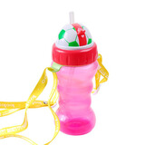 bobo乐儿宝篮球\足球儿童防漏吸管学饮水杯 粉