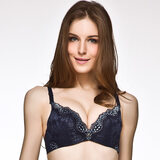 艾迪莎AIDISHA 纯色性感深V <em>文胸</em>聚拢女士内