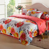 式田园纯棉床单被套 全棉斜纹印花四件套 特价