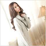 东京着衣 长袖女款坑条麻花<em>高领长毛衣</em>10287