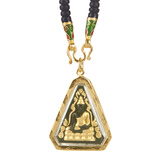 城市玉光时尚饰品开光泰国佛牌黑成功佛包金项