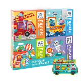 弥鹿（MiDeer）儿童拼图玩具3-6岁四合一主题拼图礼盒套装 欢乐交通儿童礼物