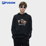 FILA FUSION斐乐官方潮牌男子针织连帽上衣2024春季时尚休闲卫衣