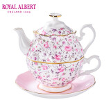 ROYAL ALBERT 英国皇家阿尔伯特骨瓷餐具茶具咖啡杯盘子礼盒镀金抹边玫瑰满花 壶杯碟套装