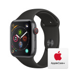 Apple Watch Series 4智能手表（GPS+蜂窝款 44毫米深空灰色铝金属表壳 黑色运动型表带 MTVU2CH/A)