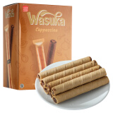 哇酥咔（WASUKA）卡布奇诺味爆浆威化卷（饼干） 印度尼西亚进口 夹心蛋卷心酥 240g