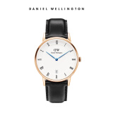 丹尼尔惠灵顿（DanielWellington）DW手表女 34mm表盘金色边皮带超薄女士石英表带日历DW00100092