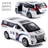 1:32保姆车mpv警车商务车合金车模声光版汽车模型仿真金属玩具车 白色