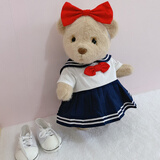 原创手作莉娜熊teddytales衣服手工毛绒泰迪熊30cm换装着替幼稚园