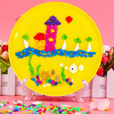 贝壳画手工卡通diy幼儿园儿童制作天然材料包圆盘3-8岁粘贴画创意女孩