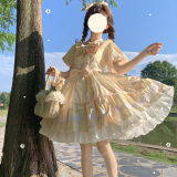 唐努乌（Tang Nu wu）洛丽塔洋装女olita连衣裙全套宫廷风童公主裙子 黄色OP S
