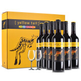 澳大利亚进口红酒 黄尾袋鼠西拉子红葡萄酒六支聚享装750ML*6瓶 整箱装