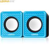 乐放（LOYFUN）LF-501 2.0声道 迷你USB电脑桌面音箱 线控 笔记本音响 （蓝色）