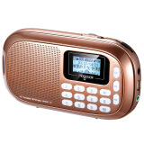 乐果 (NOGO) Q16 便携插卡小音箱带夜光按键 迷你音响 老人FM收音机 中文显示屏（香槟金）