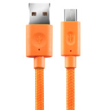 iEager mu100cy 阳光橙Micro usb接口安卓充电线 适用于三星/HTC/华为/小米/索尼/中兴/等1米高速数据线