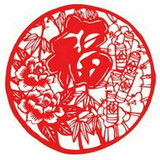 
                                        个性一百 九羊成祥福FAK0603新年窗花剪纸年画福字门贴窗贴纸装饰贴订制 红色 100CM                