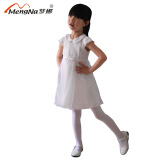 梦娜儿童袜子 舞蹈专用连裤袜 白色连袜裤 女童
