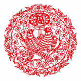 
                                        个性一百双鱼聚福 装饰门贴纸福字窗花过年年画横批绒布窗贴植绒布挂饰年货年画春联 红色 60CM                