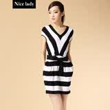 <em>Nice</em> lady2014<em>女装</em>夏装新款显瘦条纹无袖连衣