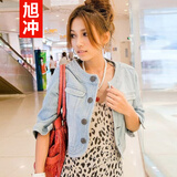 旭冲2014女装热卖修身圆领<em>牛仔外套</em>牛仔衣短