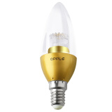 欧普照明 LED灯泡水晶烛泡E14灯头小螺口蜡烛泡尖泡3w黄光
