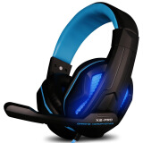欧凡（OVANN）X2-PRO 头戴式发光专业游戏电脑耳机 语音带麦克风话筒 升级发光版 黑蓝色