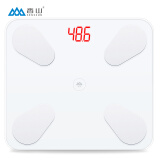香山 电子秤 精准体重称重 加大家用健康秤面 45项体质数据监测 蓝牙APP控制 简知（清新白）