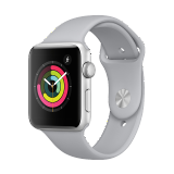 Apple Watch Series 3智能手表（GPS款 38毫米 银色铝金属表壳 云雾灰色运动型表带 MQKU2CH/A）