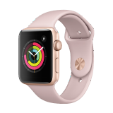 Apple Watch Series 3智能手表（GPS款 42毫米 金色铝金属表壳 粉砂色运动型表带 MQL22CH/A）