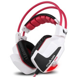 欧凡（OVANN）X60-C 发光游戏耳机 头戴式电脑大耳罩耳麦  USB专业游戏竞技耳机 白红色