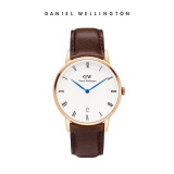 丹尼尔惠灵顿 (DanielWellington )手表DW女表34mm金色边皮带超薄女士石英手表带日历DW00100094