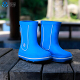 儿童雨靴秧鞋水靴小学生雨鞋可配雨衣 儿童雨鞋蓝色 2xl