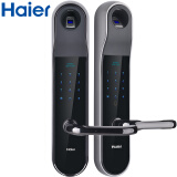 海尔（Haier）指纹锁 家用防盗门智能锁密码锁电子门锁 HL-33PF3 枪黑色