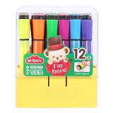 晨光（M&G）QCP92170 泰迪可洗六角印章水彩笔绘画笔12色/盒