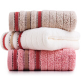 三利 纯棉彩条缎档毛巾 32×72cm 柔软吸水洗脸面巾 混色3条装