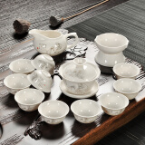 木语瓷缘陶瓷功夫茶具整套装家用紫砂玻璃冰裂茶具德化白瓷玉瓷茶壶茶杯 金茶圣茶具 1件