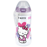 NUK防漏吸管杯宝宝学习水杯(配带硅胶软吸管)Hello Kitty紫色【德国进口】