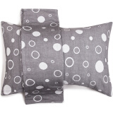 三利 纯棉提花纱布枕巾2条装 AB版正反两用 50×75cm 幸福圆圈-灰色