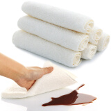 三利 洗碗巾 竹浆纤维厨房巾6条装 20×25cm 多用途方巾清洁抹布 白色