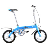 喜德盛自行车 14英寸航空铝材车架 便携式迷你折叠自行车 W5学生单车 蓝色 (厂家直送）