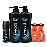 凌仕（LYNX/AXE）男士醒体沐浴露 契合600mlx2+契合香氛150ml送续锐100mlx2(金桔清新/沐浴露)