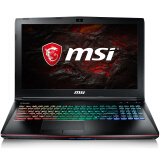 微星（MSI）GE62 VR 6RF-078CN 15.6英寸游戏笔记本电脑 (i7-6700HQ 8G 1T+128GSSD GTX1060 多彩背光) 黑