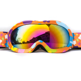 VOLOCOVER 儿童滑雪眼镜 双层防雾 防风 防紫外线 防雪地 可卡近视 可调节头带滑雪镜 眼镜 桔花框