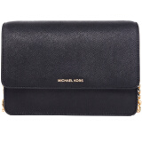 MICHAEL KORS 迈克·科尔斯 MK女包 DANIELA系列黑色十字纹牛皮单肩斜挎包 32T6GDDC3L BLACK