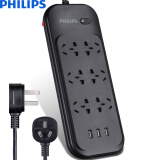 飞利浦（PHILIPS）智能3usb2.4A 6位1.8米插座 防雷抗浪涌/过载保护 插排插线板/接线板/拖线板 SPS5612K/93