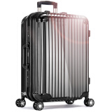 宾豪BINHAO拉杆箱 酷炫条纹 铝框拉杆箱 万向轮旅行箱 商务行李箱子 登机箱 20英寸 99W163KA黑色