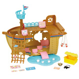 森贝儿家族日本品牌公主玩具女孩娃娃屋仿真森林家族过家家场景商店房子-帆船探险套SYFC60298