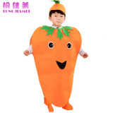 婷兰张儿童表演服水果服装时装秀蔬菜亲子装六一演出服造型衣服 胡箩卜 170适合140-185CM左右