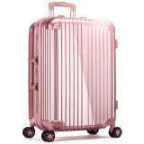 宾豪BINHAO箱包时尚靓丽万向轮 拉杆箱 铝框 行李箱 登机箱 女通用 旅行箱99W163KA28英寸 玫瑰金