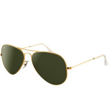 Ray-Ban 雷朋墨镜男女款飞行员系列金色镜框绿色镜片眼镜太阳镜 RB3025 L0205 58mm